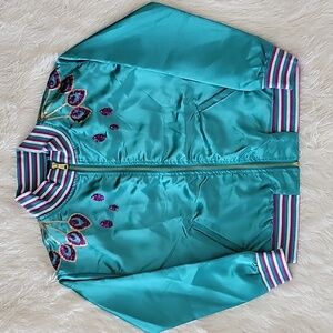 Disney Aladdin Jacket Teal with Purple And Gold Sequins Girl Size 7/8 NWOT